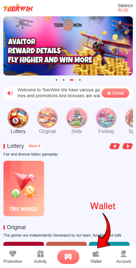 Teer Win Wallet