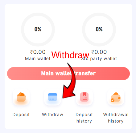 Teer Win Withdraw option